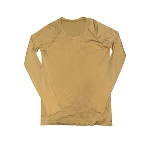 Lululemon Size 12 Swiftly Tech 2.0 Long‎ Sleeve Light Butter Yellow Yoga Gym